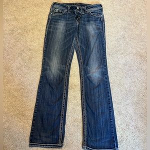 Silver flap pocket slim boot mid 30/33